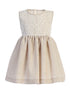 Lito Little Girls Khaki Lace Bodice Sleeveless Easter Dress 2T-7 - SophiasStyle.com