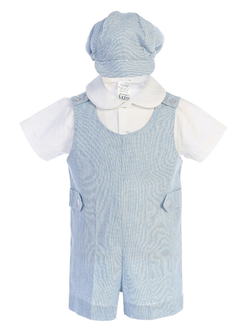 Lito Baby Boys Light Blue Hat Shirt Romper Easter Set 3-24 Months - SophiasStyle.com