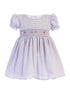 Lito Little Girls Lilac Stripes Smocked Waist Easter Dress 2T-4T - SophiasStyle.com