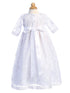 Lito Baby Girls White Bonnet Embroidered Tulle Christening Gown 0-18 Months - SophiasStyle.com