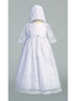 Lito Baby Girls White Bonnet Embroidered Tulle Christening Gown 0-18 Months - SophiasStyle.com