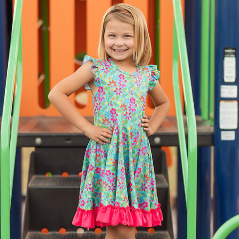 teal-hawaiian-twirl-dress- - Sophia's Style -4