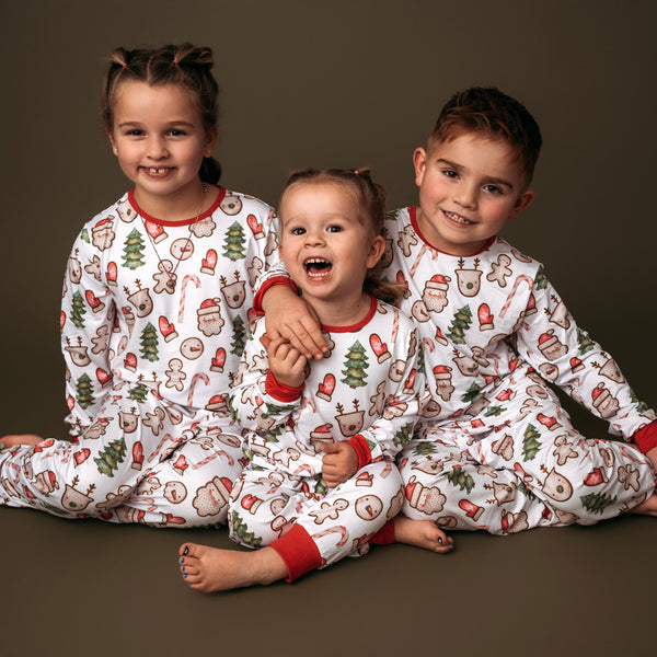 gingerbread-2-pc-pj-set-just-for-littles®️ - Sophia's Style Pajamas-1