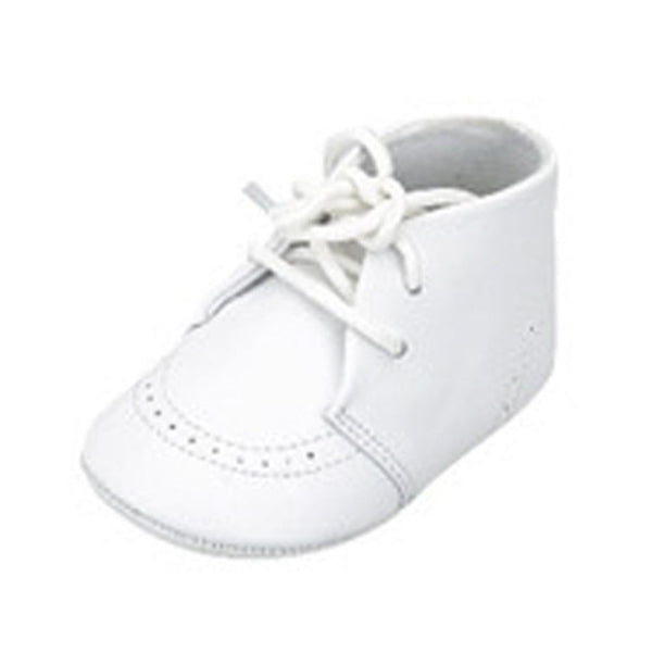 Infant Baby Boys White Christening Soft Sole Crib Shoes Size 0-4 - SophiasStyle.com