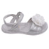 L'Amour Toddler Girls Silver Flower Applique Strap Sandals 5-10 Toddler - SophiasStyle.com