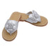 L'Amour Little Big Kids Girls Silver Patent Flower Flip Flop Sandals 11-4 Kids - SophiasStyle.com