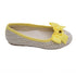 L'Amour Little Big Girls Yellow Faux Straw Bow Fashion Flats 11-4 Kids - SophiasStyle.com