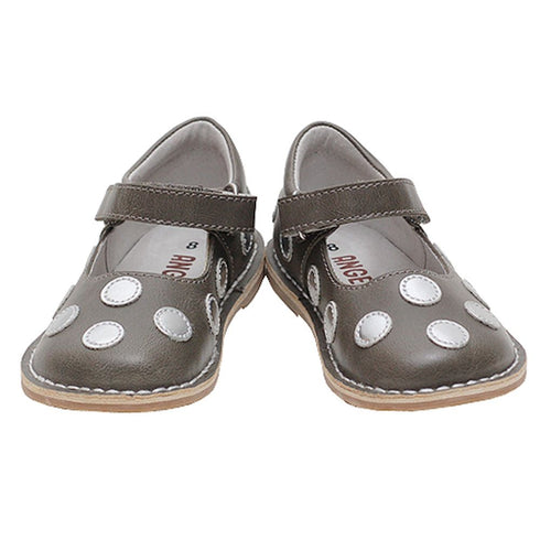 L'Amour Grey Silver Dot Strap Mary Jane Shoe Toddler Girl 5-10 - SophiasStyle.com