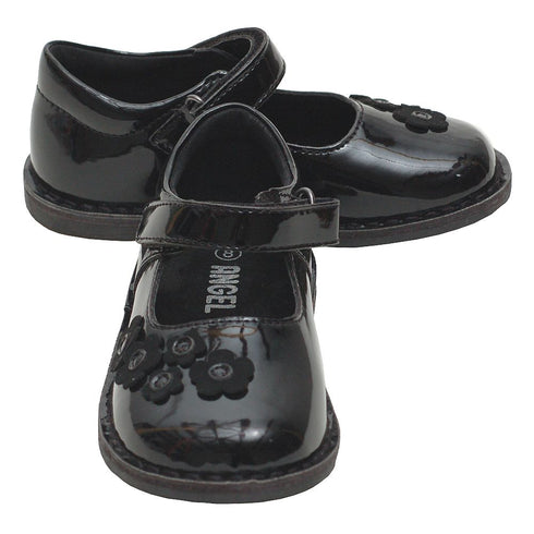 Black Patent Floral Mary Jane Fall Shoes Baby Girls 4-Little Girls 12 - SophiasStyle.com