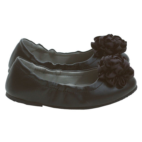 L'Amour Black Slip On Ballet Dress Shoes Toddler 5-Little Girls 4 - SophiasStyle.com