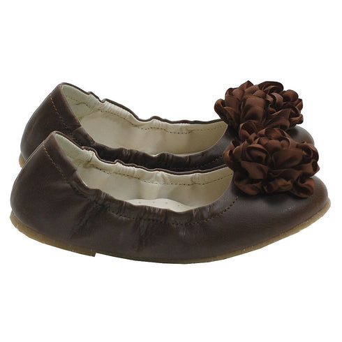 L'Amour Brown Slip On Ballet Dress Shoes Toddler 5-Little Girls 4 - SophiasStyle.com