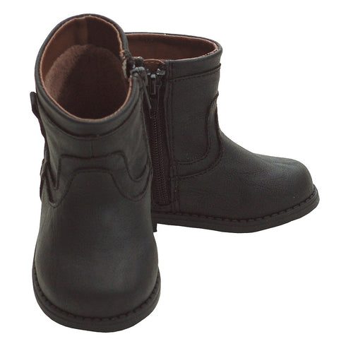 L'Amour Trendy Black Zip Up Low Rise Boots Baby Boys 3-Toddler Boys 8 - SophiasStyle.com