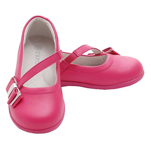Fuchsia Bow Mary Jane Style Strap Shoes Toddler 5-Little Girls 2 - SophiasStyle.com
