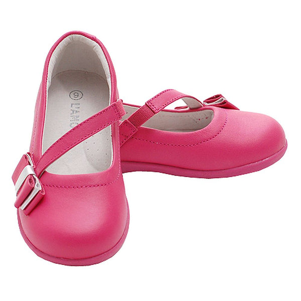 Fuchsia Bow Mary Jane Style Strap Shoes Toddler 5-Little Girls 2 - SophiasStyle.com