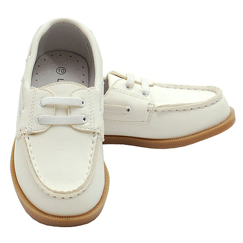 Beige Synthetic Top Stitch Casual Loafer Deck Shoes Little Boys 7-4 - SophiasStyle.com