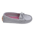 L'Amour Toddler Girls Silver Bow Leather Moccasin 7-10 Toddler - SophiasStyle.com