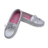 L'Amour Toddler Girls Silver Bow Leather Moccasin 7-10 Toddler - SophiasStyle.com