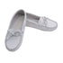 L'Amour Little Big Kids Girls White Bow Leather Moccasin 11-4 Kids - SophiasStyle.com