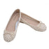L'Amour Toddler Girls Ecru Perforated Bow Ballet Flats 7-10 Toddler - SophiasStyle.com