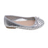L'Amour Little Big Kids Girls Silver Perforated Bow Ballet Flats 11-4 Kids - SophiasStyle.com