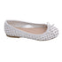 L'Amour Little Big Kids Girls White Perforated Bow Ballet Flats 11-4 Kids - SophiasStyle.com