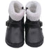 Angel Girls Black Fleece Lined Ankle Buckle Boots Shoes 4-7 Baby Toddler - SophiasStyle.com