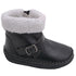 Angel Girls Black Fleece Lined Ankle Buckle Boots Shoes 4-7 Baby Toddler - SophiasStyle.com