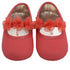 Angel Girls Red Organza Flower Elastic Strap Crib Shoes 0-5 Baby - SophiasStyle.com