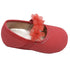 Angel Girls Red Organza Flower Elastic Strap Crib Shoes 0-5 Baby - SophiasStyle.com