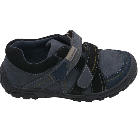L'Amour Little Boys Grey Navy Two Toned Double Strap Sneakers 11-2 Kids - SophiasStyle.com