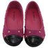 L'Amour Fuchsia Suede Patent Gold Stud Ballet Shoe Little Girl 11-4 - SophiasStyle.com