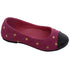 L'Amour Fuchsia Suede Patent Gold Stud Ballet Shoe Little Girl 11-4 - SophiasStyle.com