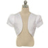 Rain Kids White Satin Pearl Trimmed Short Sleeve Bolero Girls 8-14 - SophiasStyle.com