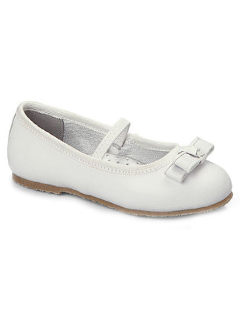 Lamour Girls White Double Bow Mary Jane Ballerina Flats 5-10 Toddler - SophiasStyle.com