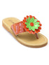 Little Girls Tangerine Daisy Flip Flop Spring Sandals Shoes 11-2 - SophiasStyle.com