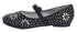 Swea Pea & Lilli Little Girls Black Glitter Floral Stud Flat Shoes 5-10 Toddler - SophiasStyle.com