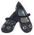 Swea Pea & Lilli Little Girls Black Glitter Floral Stud Flat Shoes 5-10 Toddler - SophiasStyle.com