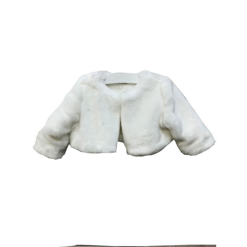 Petite Adele Big Girls Ivory Soft Faux Fur Lined Long Sleeve Jacket 8-12 - SophiasStyle.com