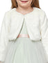 Petite Adele Girls Ivory Pearl Button Ultra Soft Faux Fur Coat with Silky Lining, Sizes 2-16 - SophiasStyle.com