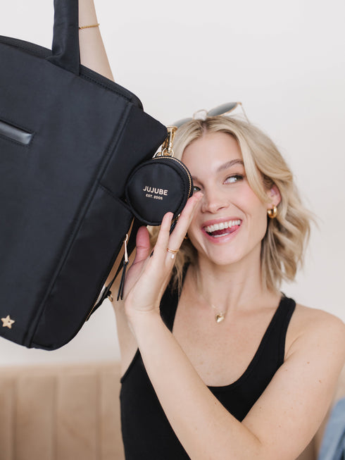 utility-strap-tote-black jujube bags at sophiasstyle.com