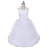 Kids Dream Little Girls White Satin White Floating Petal Flower Girl Dress 2T-6 - SophiasStyle.com