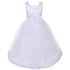 Kids Dream Little Girls White Satin White Floating Petal Flower Girl Dress 2T-6 - SophiasStyle.com