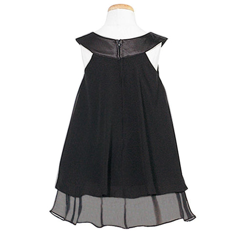 Kids Dream Little Girls Black Chiffon A Line Flower Girl Dress 2-14 - SophiasStyle.com