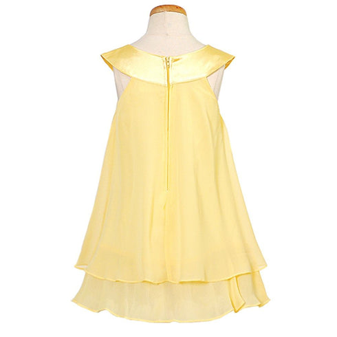 Kids Dream Little Girls Yellow Chiffon A Line Flower Girl Dress 2-14 - SophiasStyle.com