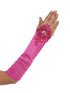 Girls Fuchsia Floral Embroidery Fingerless Long Special Occasion Gloves 4-14 - SophiasStyle.com