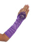 Girls Purple Floral Embroidery Fingerless Long Special Occasion Gloves 4-14 - SophiasStyle.com