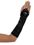 Girls Black Floral Embroidery Fingerless Long Special Occasion Gloves 4-14 - SophiasStyle.com