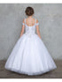 Big Girls White Rhinestone Glitter Tulle Pageant Ball Dress 8-16 - SophiasStyle.com