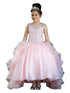 Girls Multi Colors Ruffle Train Back Ball Gown Dress 3-16 - SophiasStyle.com
