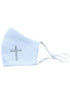 Rain Kids Big Girls White Rhinestone Cross Satin Mask - SophiasStyle.com